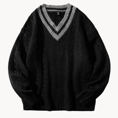 Soren Knitted Oversized V Neck Sweater