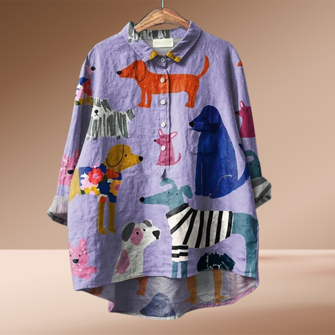 Kathrin | Exclusive Women's Shirt with Dog Art Print