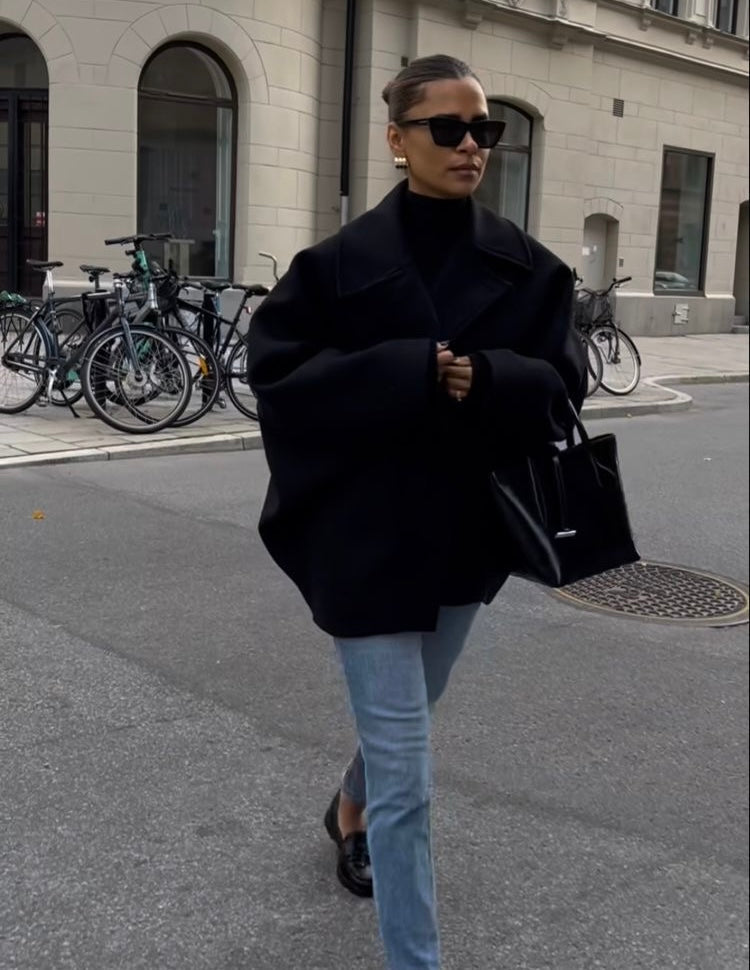 Zadie - Oversized Buttoned Coat With Pockets