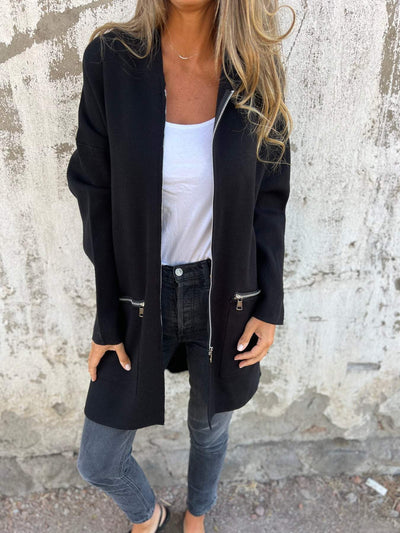 Ivy | Round Neck Zipper Long Sleeve Jacket